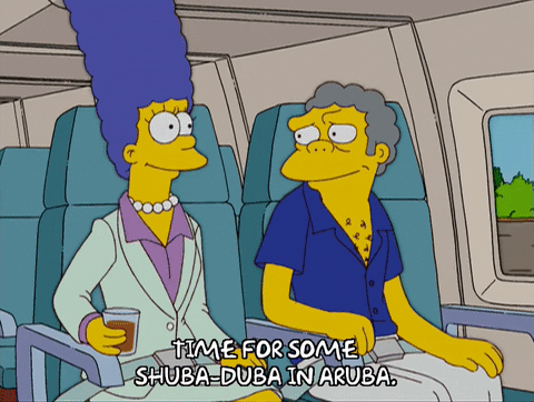 marge simpson homer trying to catch plane GIF