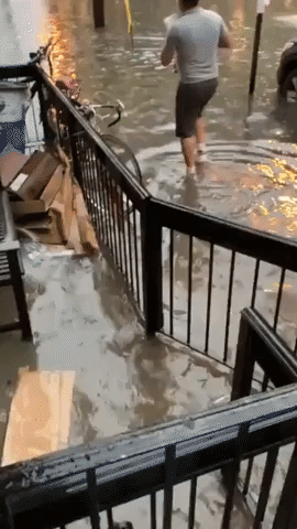 Severe Thunderstorm Brings Ankle-Deep Flooding to Hoboken, New Jersey