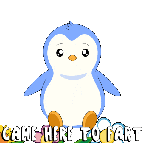Penguin Farting Sticker by Pudgy Penguins