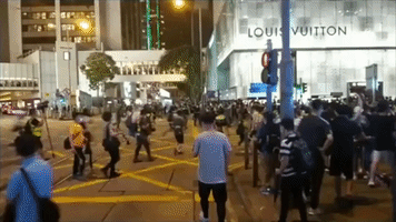 Hong Kong Police Seal Off MTR Central Station as Crowd Gathers on Mass Protest Anniversary