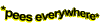 pees everywhere Sticker by AnimatedText