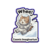 Silly Cat Winter Fun Sticker
