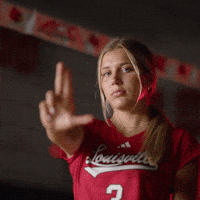 Volleyball Go Cards GIF by Louisville Cardinals