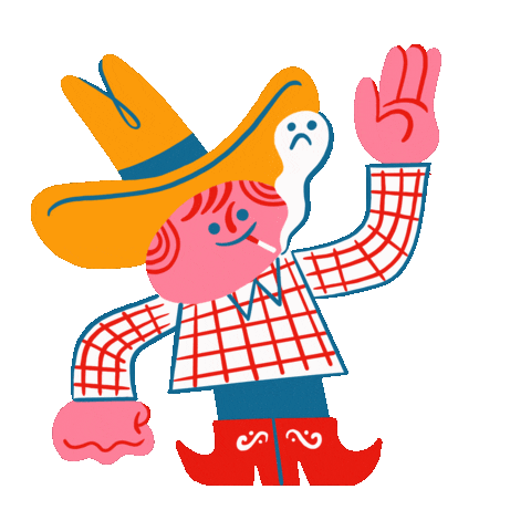 ErickMartinezArt waving country cowboy nashville Sticker