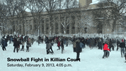 massachusetts institute of technology snowball fight GIF by MIT
