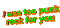 punk rock orange Sticker by AnimatedText