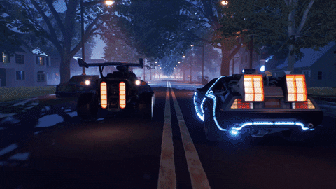 rocketleague giphyupload rocket league back to the future bttf GIF