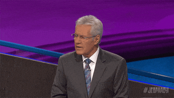 Scared Alex Trebek GIF by Jeopardy!