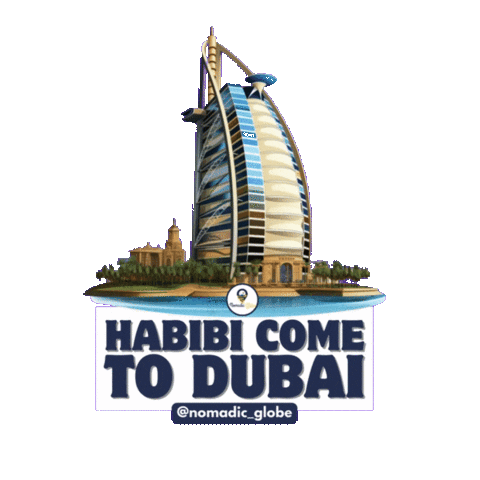 nomadicglobe travel dubai globe habibi Sticker