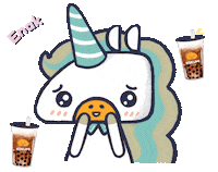 Kokumi rainbow drink ice cream unicorn Sticker