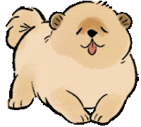 Happy Chow Chow Sticker by Sticky Brain Studios