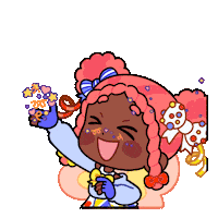 SparklesMagicalMarket happy excited celebrate blue Sticker