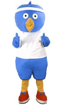 bluebird running Sticker by Roparun