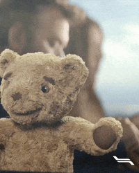 Flytoget happy bear furry teddy GIF