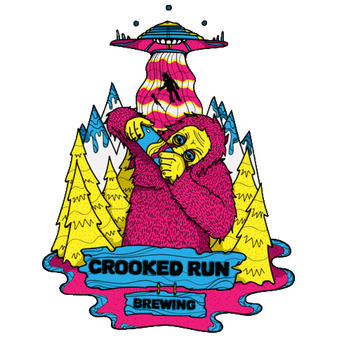 Ufo Yeti Sticker by Crooked Run