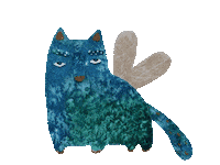 anymany_art cat blue green кот Sticker