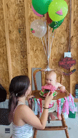 If Looks Could Kill ... Baby Gives Sister Death Stare for Touching Birthday Cake