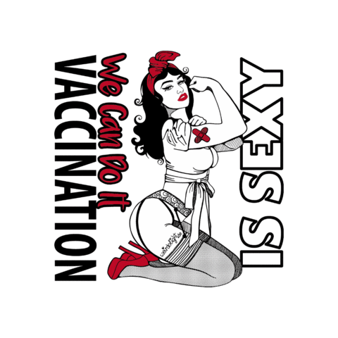 weirdolight happy black and white vaccine vaccination Sticker