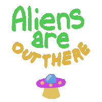 Flying Saucer Space Sticker