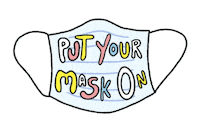 Intotheartspace mask covid covid19 mask on Sticker