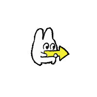 mikasan_mika here 矢印 こっち みかさんのうさぎ Sticker