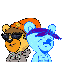Vibing Teddy Bear Sticker by The YKMS