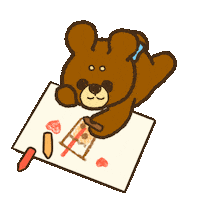Bear Drawing Sticker