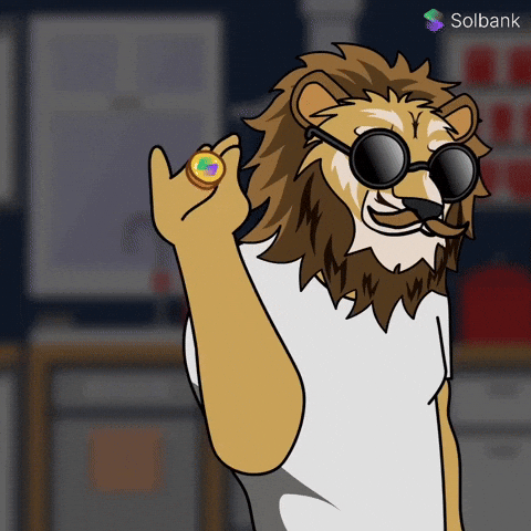 Solbank giphyupload money crypto lion GIF