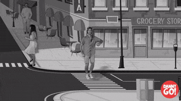 dannygo_official running black and white walking disco GIF