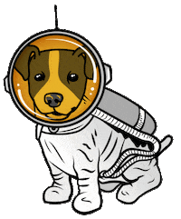 Sebeboekhouders dog space hond boekhouder Sticker