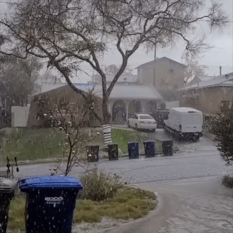 Hail Brings Carpet of White to La Mirada Streets as Heavy Rainfall Floods Parts of Los Angeles County