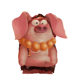 Tired Pig Sticker by Magic Design Studios