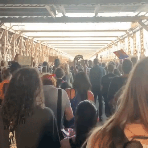 March Over Brooklyn Bridge For George Floyd