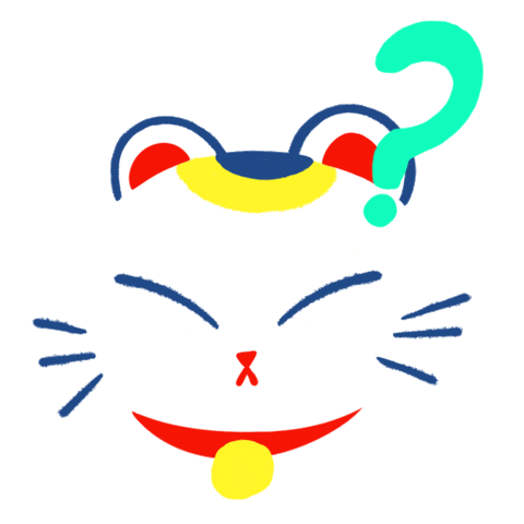 Confused Neko Sticker by Shiitake