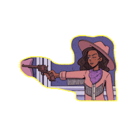 Bang Bang Gun Sticker by A LA BRAVA, Universe of Latina Superheroes