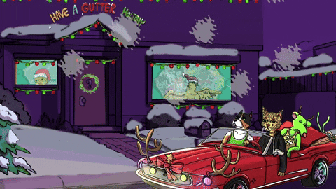 Christmas Illustration GIF by Gutter Cat Gang