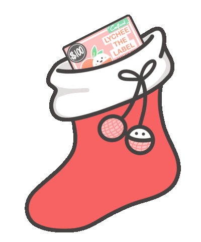 Christmas Stocking Sticker by Lychee the Label