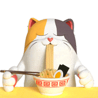 Hungry Noodles Sticker by Liberty Cats Emojis