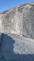 Hiker Documents Terrifyingly Steep Half Dome Trail in Yosemite National Park