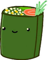 sushi roll Sticker by Java Doodles