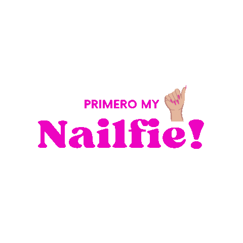 Nailedup hand selfie nails hot pink Sticker