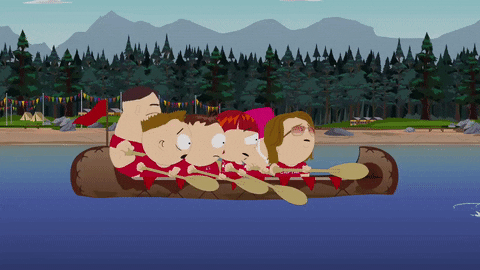 teamwork canoe GIF by South Park 