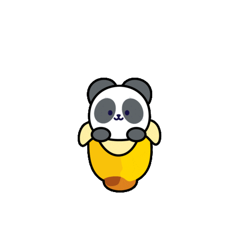 anirollz giphyupload happy panda banana Sticker