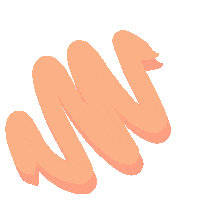 Orange Zigzagging Sticker
