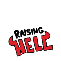 raising hell fire Sticker by Zootghost