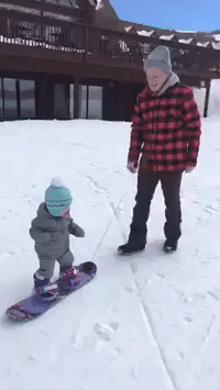 1-Year-Old Snowboarder Shreds the Slopes of Park City, Utah