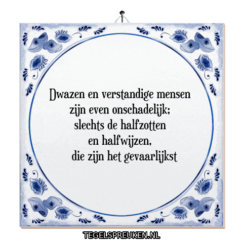 Troost Gebaren Sticker by Tegelspreuken.nl