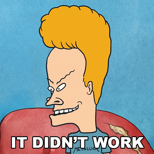 It Didnt Work Beavis And Butthead GIF by Paramount+
