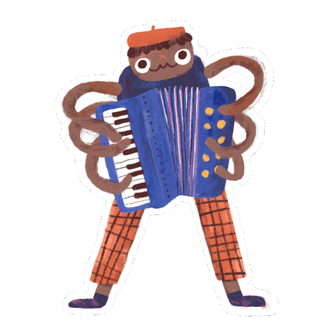 Spider Musician Sticker by pomelody