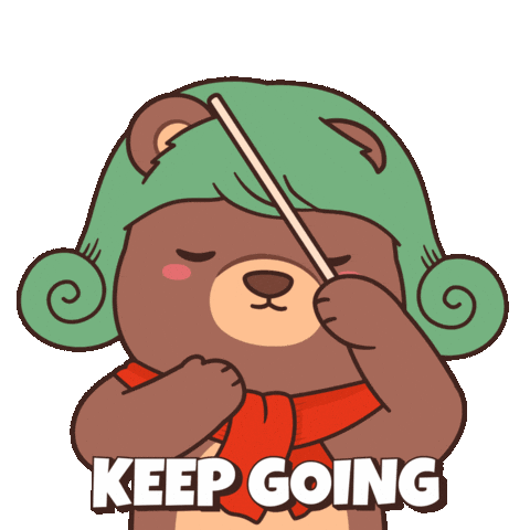 Keep Going Teddy Bear Sticker by BEARISH